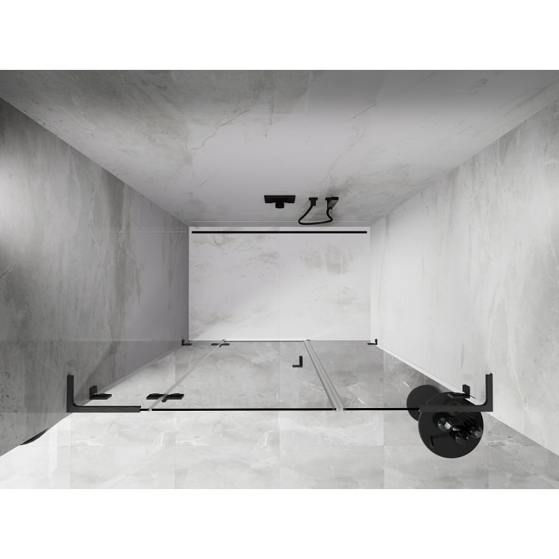 Mexen Lunar L drzwi prysznicowe uchylne lewe 120 cm, transparent, gun gray szczotkowany - 834SL-120-050-66-00-L