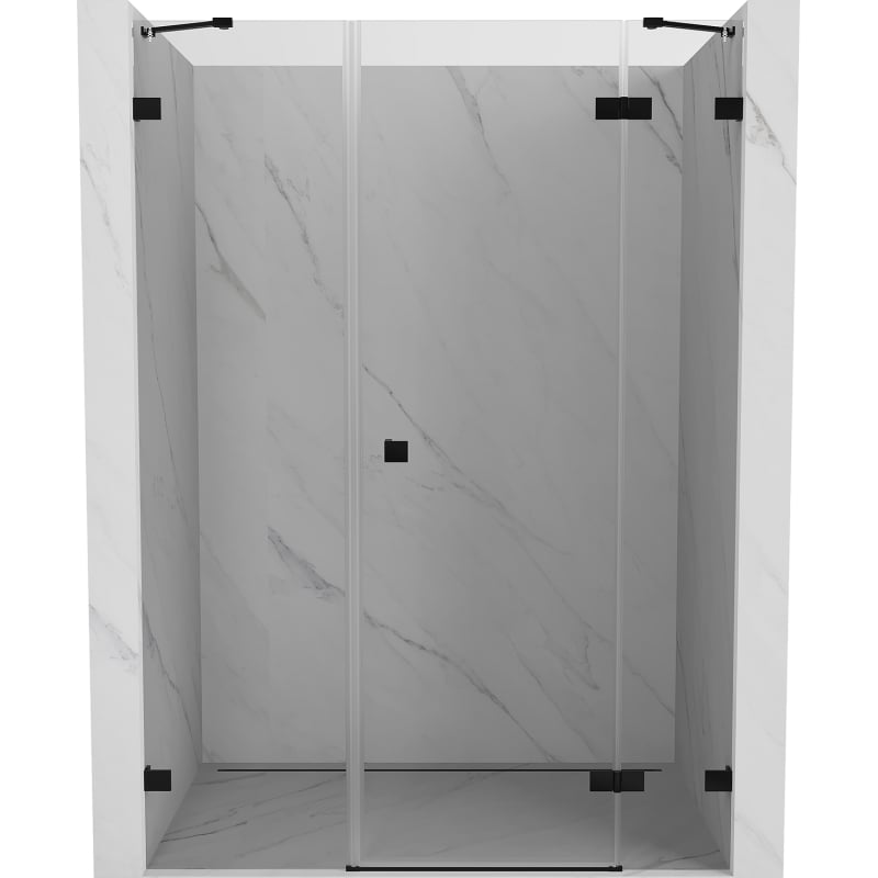 Mexen Lunar drzwi prysznicowe uchylne prawe 155 cm, transparent, czarne - 834S-155-050-70-00-P