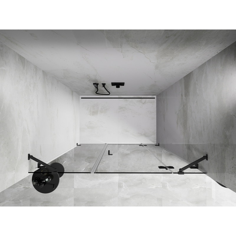 Mexen Lunar drzwi prysznicowe uchylne prawe 130 cm, transparent, gun metal - 834S-130-050-95-00-P