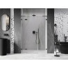 Mexen Lunar L drzwi prysznicowe uchylne lewe 145 cm, transparent, gun gray szczotkowany - 834SL-145-050-66-00-L