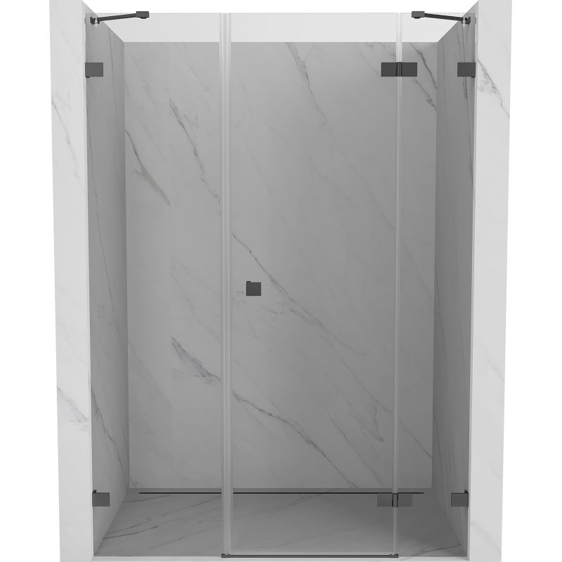 Mexen Lunar drzwi prysznicowe uchylne prawe 135 cm, transparent, gun metal - 834S-135-050-95-00-P