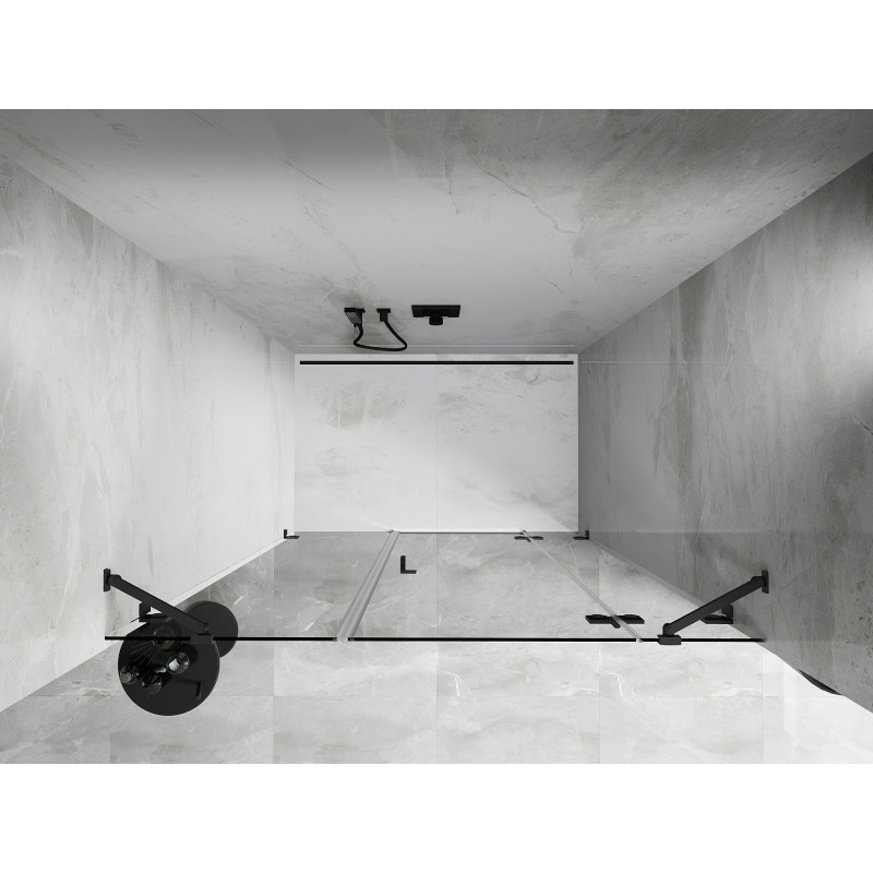 Mexen Lunar drzwi prysznicowe uchylne prawe 155 cm, transparent, gun metal - 834S-155-050-95-00-P