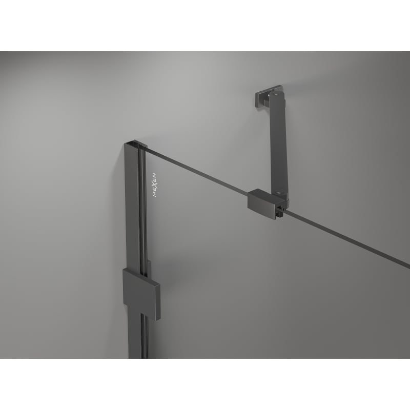 Mexen Lunar drzwi prysznicowe uchylne prawe 160 cm, transparent, gun metal - 834S-160-050-95-00-P