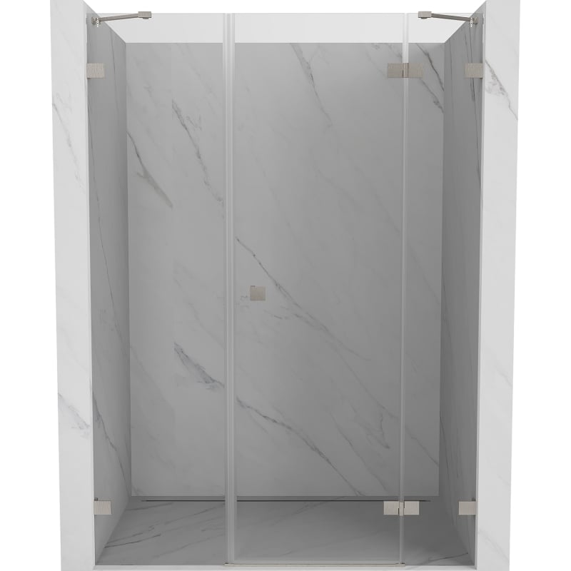 Mexen Lunar drzwi prysznicowe uchylne prawe 155 cm, transparent, nikiel szczotkowany - 834S-155-050-97-00-P