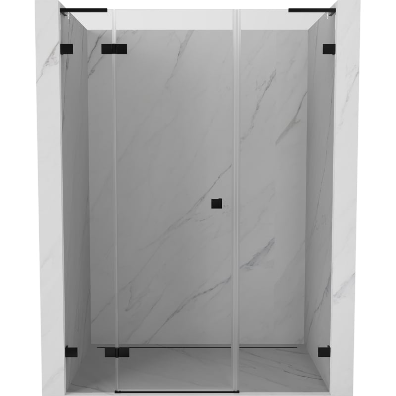 Mexen Lunar L drzwi prysznicowe uchylne lewe 130 cm, transparent, czarne - 834SL-130-050-70-00-L