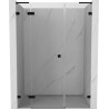 Mexen Lunar L drzwi prysznicowe uchylne lewe 130 cm, transparent, czarne - 834SL-130-050-70-00-L