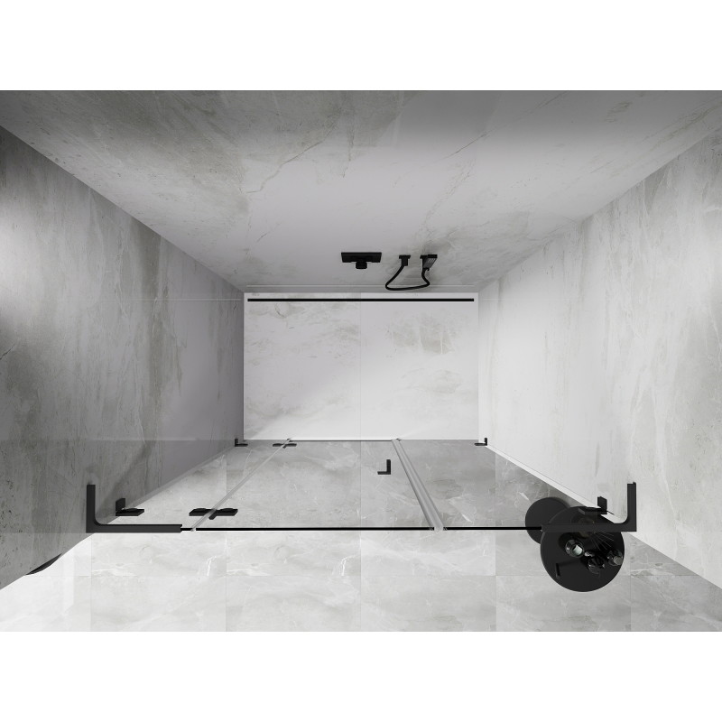 Mexen Lunar L drzwi prysznicowe uchylne lewe 130 cm, transparent, gun metal - 834SL-130-050-95-00-L