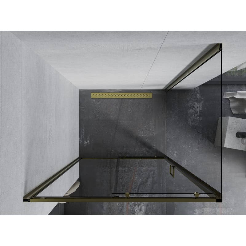 Mexen Apia kabina prysznicowa rozsuwana 135 x 70 cm, transparent, złota - 840-135-070-50-00