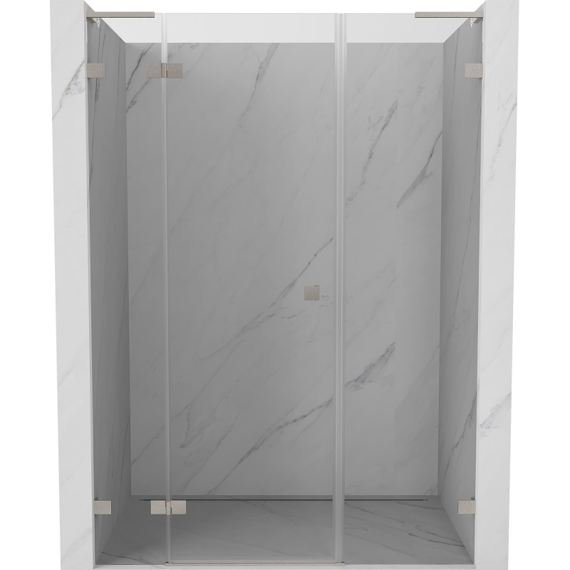 Mexen Lunar L drzwi prysznicowe uchylne lewe 135 cm, transparent, nikiel szczotkowany - 834SL-135-050-97-00-L