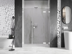 Mexen Lunar L drzwi prysznicowe uchylne prawe 125 cm, transparent, białe - 834SL-125-050-20-00-P