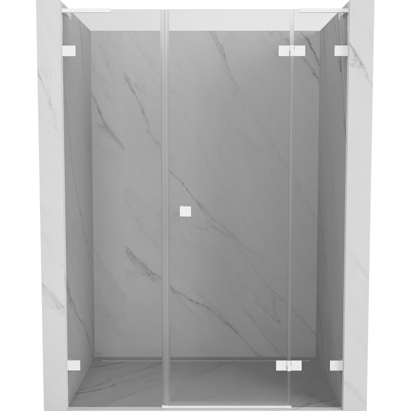 Mexen Lunar L drzwi prysznicowe uchylne prawe 140 cm, transparent, białe - 834SL-140-050-20-00-P