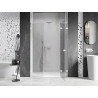 Mexen Lunar L drzwi prysznicowe uchylne prawe 140 cm, transparent, białe - 834SL-140-050-20-00-P