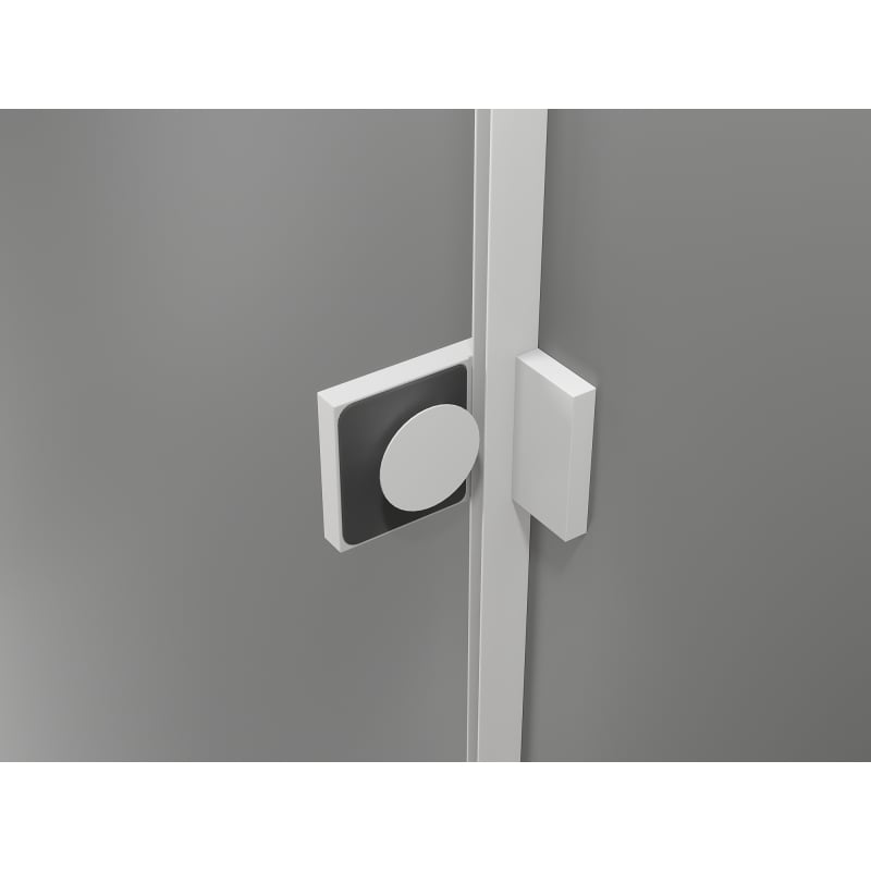 Mexen Lunar parawan nawannowy 2-skrzydłowy lewy 120 x 150 cm, transparent, biały - 897-120-100-20-00-L