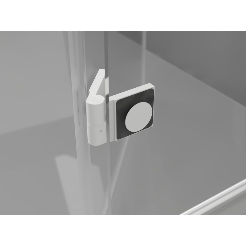 Mexen Lunar parawan nawannowy 2-skrzydłowy lewy 120 x 150 cm, transparent, biały - 897-120-100-20-00-L