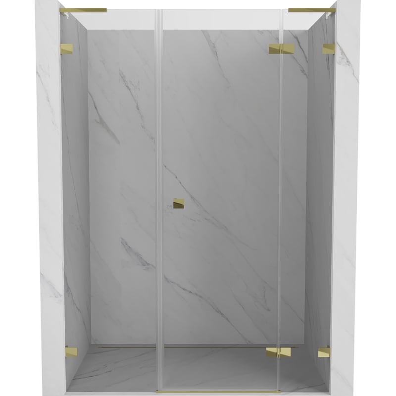 Mexen Lunar L drzwi prysznicowe uchylne prawe 145 cm, transparent, złote - 834SL-145-050-50-00-P
