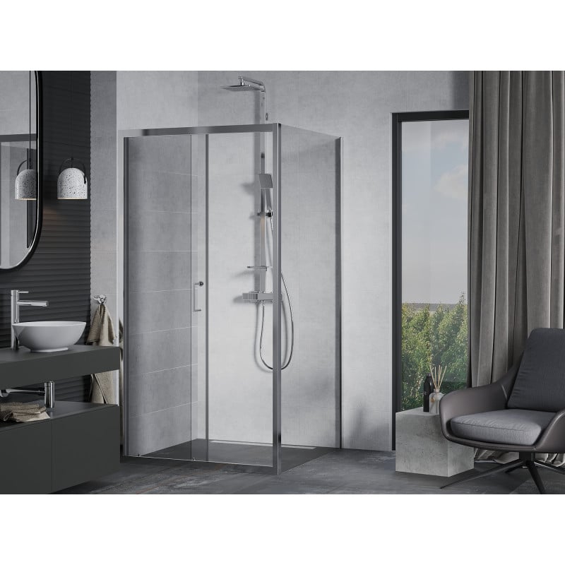 Mexen Apia kabina prysznicowa rozsuwana 100 x 100 cm, transparent, chrom - 840-100-100-01-00