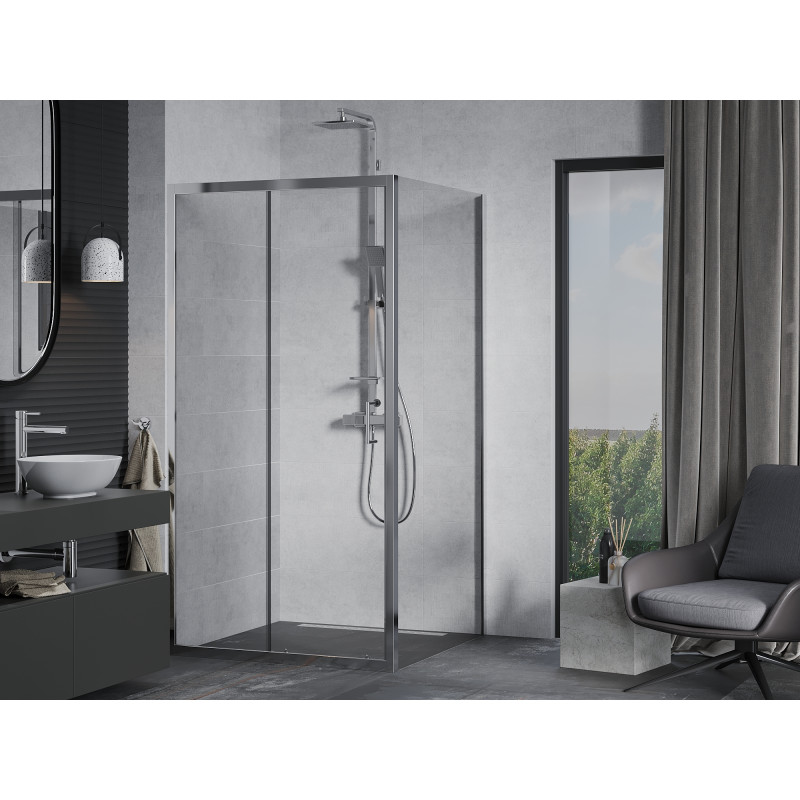 Mexen Apia kabina prysznicowa rozsuwana 100 x 100 cm, transparent, chrom - 840-100-100-01-00