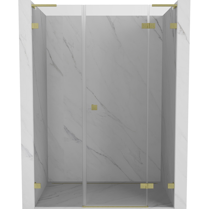 Mexen Lunar L drzwi prysznicowe uchylne prawe 120 cm, transparent, złote szczotkowane - 834SL-120-050-55-00-P