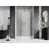 Mexen Lunar L drzwi prysznicowe uchylne prawe 135 cm, transparent, złote szczotkowane - 834SL-135-050-55-00-P