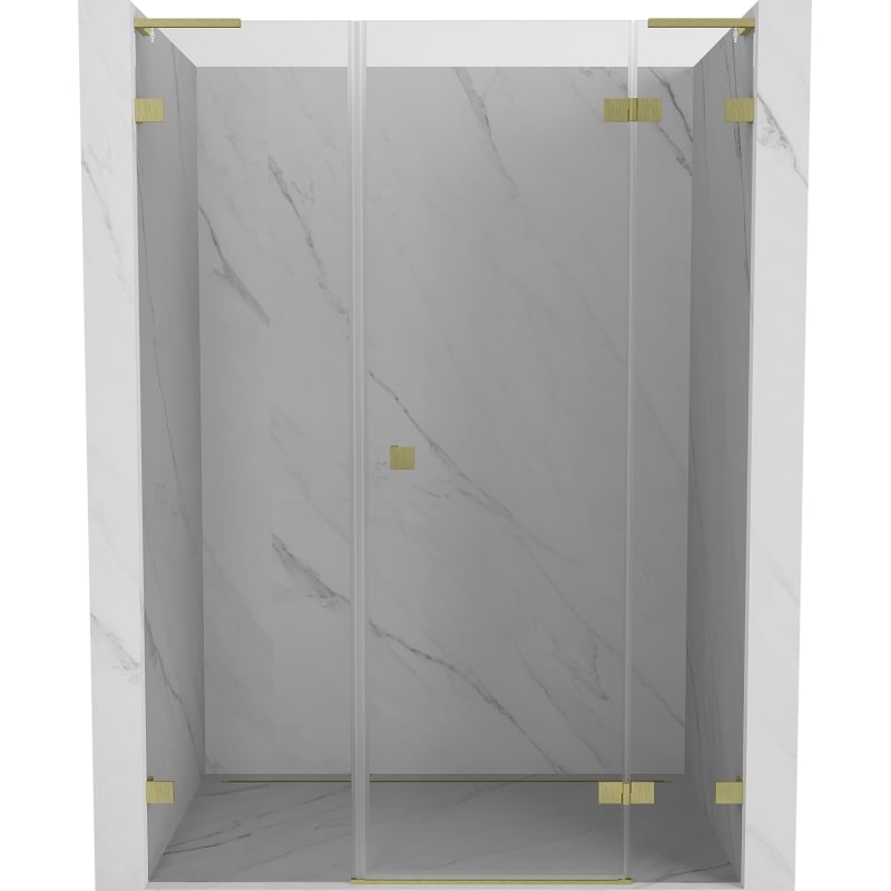 Mexen Lunar L drzwi prysznicowe uchylne prawe 140 cm, transparent, złote szczotkowane - 834SL-140-050-55-00-P