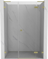 Mexen Lunar L drzwi prysznicowe uchylne prawe 140 cm, transparent, złote szczotkowane - 834SL-140-050-55-00-P