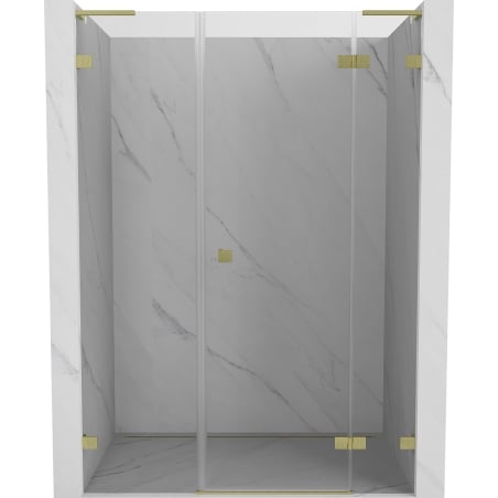 Mexen Lunar L drzwi prysznicowe uchylne prawe 150 cm, transparent, złote szczotkowane - 834SL-150-050-55-00-P