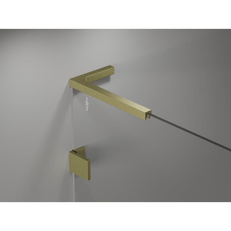 Mexen Lunar L drzwi prysznicowe uchylne prawe 155 cm, transparent, złote szczotkowane - 834SL-155-050-55-00-P