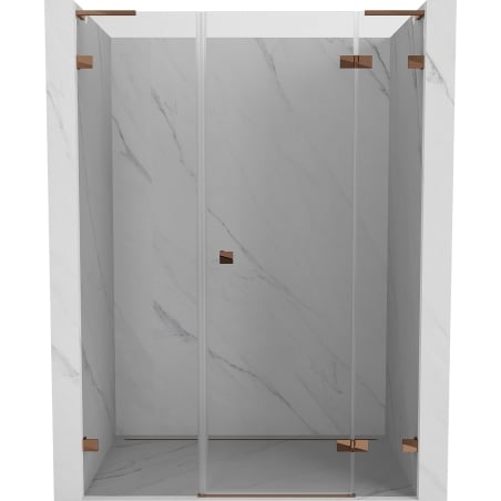 Mexen Lunar L drzwi prysznicowe uchylne prawe 125 cm, transparent, różowe złoto - 834SL-125-050-60-00-P