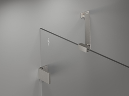 Mexen Lunar parawan nawannowy 2-skrzydłowy lewy 130 x 150 cm, transparent, nikiel szczotkowany - 897-130-100-97-00-L