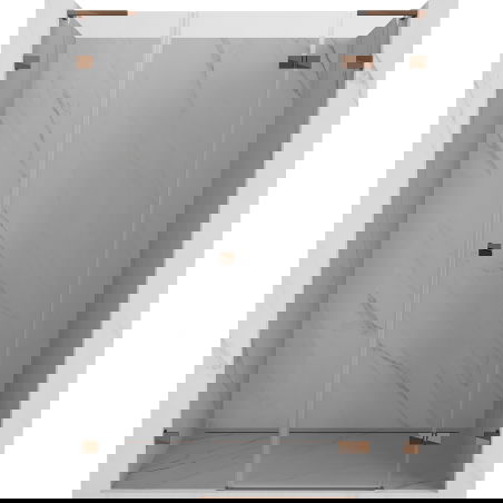 Mexen Lunar L drzwi prysznicowe uchylne prawe 135 cm, transparent, różowe złoto - 834SL-135-050-60-00-P