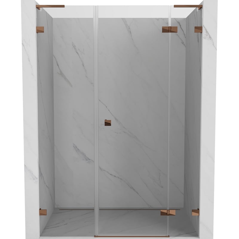 Mexen Lunar L drzwi prysznicowe uchylne prawe 160 cm, transparent, różowe złoto - 834SL-160-050-60-00-P