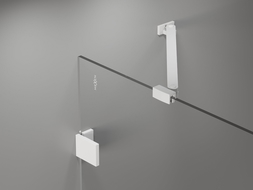 Mexen Lunar parawan nawannowy 2-skrzydłowy prawy 130 x 150 cm, transparent, biały - 897-130-100-20-00-P