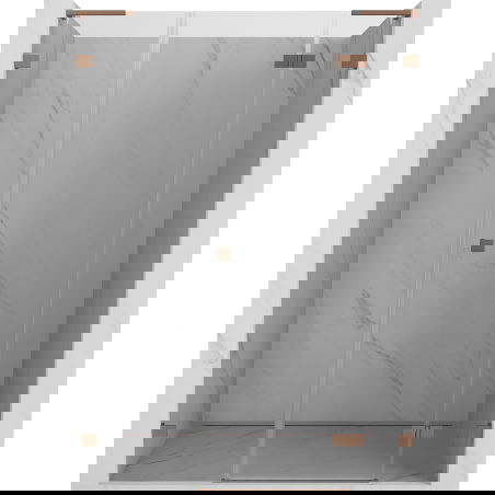 Mexen Lunar L drzwi prysznicowe uchylne prawe 130 cm, transparent, miedź szczotkowana - 834SL-130-050-65-00-P