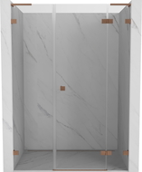 Mexen Lunar L drzwi prysznicowe uchylne prawe 135 cm, transparent, miedź szczotkowana - 834SL-135-050-65-00-P