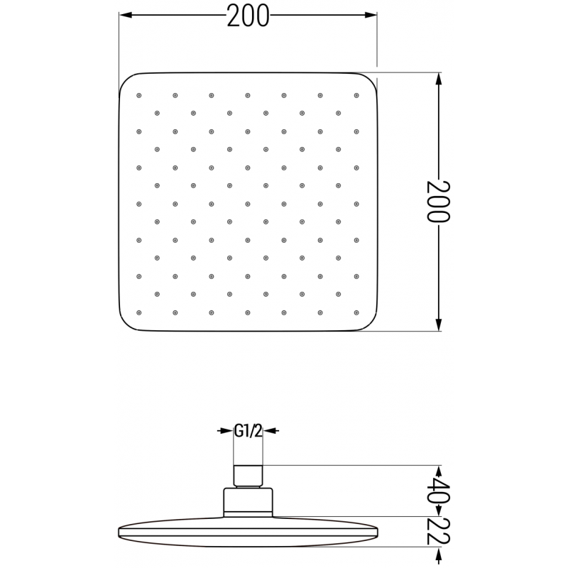 Mexen D-62 deszczownica 20x20 cm, różowe złoto - 79762-60