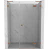 Mexen Lunar L drzwi prysznicowe uchylne prawe 160 cm, transparent, miedź szczotkowana - 834SL-160-050-65-00-P