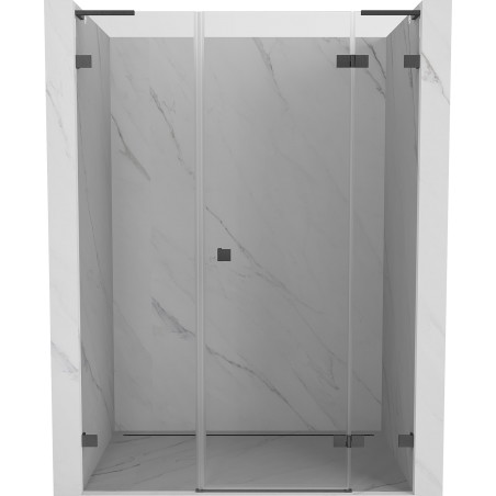 Mexen Lunar L drzwi prysznicowe uchylne prawe 145 cm, transparent, gun gray szczotkowany - 834SL-145-050-66-00-P