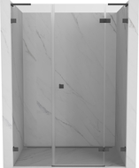 Mexen Lunar L drzwi prysznicowe uchylne prawe 145 cm, transparent, gun gray szczotkowany - 834SL-145-050-66-00-P