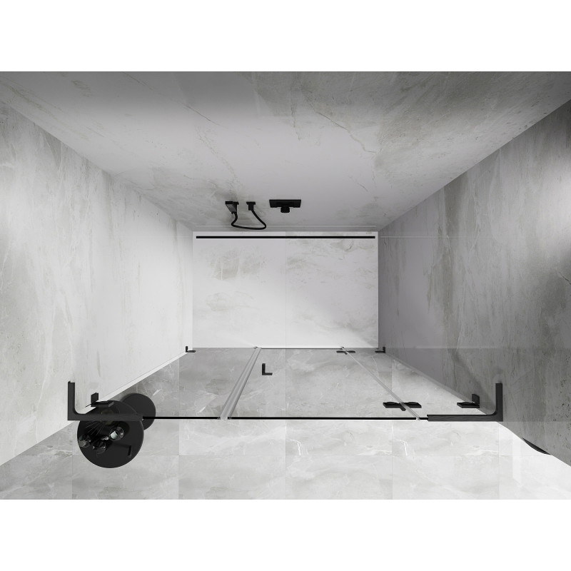 Mexen Lunar L drzwi prysznicowe uchylne prawe 155 cm, transparent, gun gray szczotkowany - 834SL-155-050-66-00-P