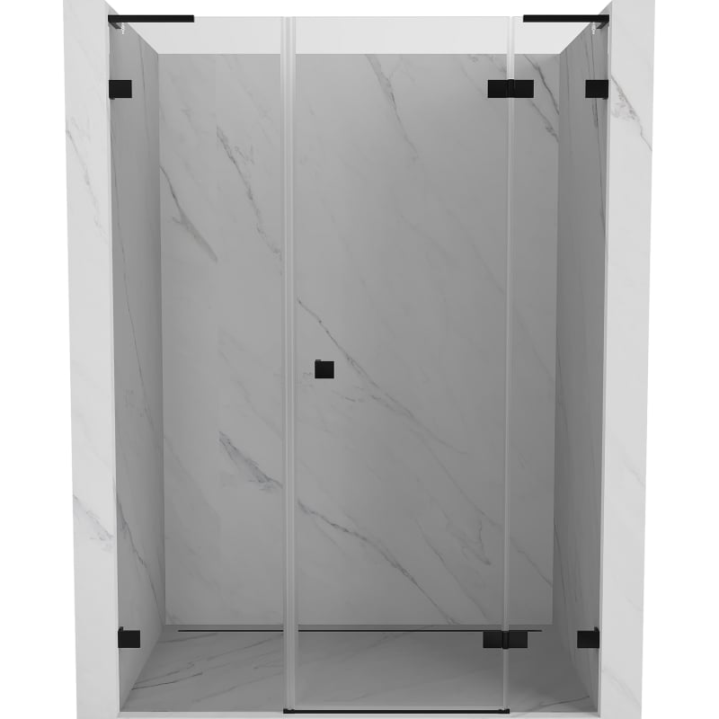 Mexen Lunar L drzwi prysznicowe uchylne prawe 125 cm, transparent, czarne - 834SL-125-050-70-00-P