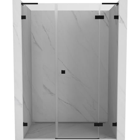 Mexen Lunar L drzwi prysznicowe uchylne prawe 145 cm, transparent, czarne - 834SL-145-050-70-00-P