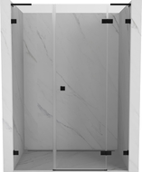 Mexen Lunar L drzwi prysznicowe uchylne prawe 145 cm, transparent, czarne - 834SL-145-050-70-00-P