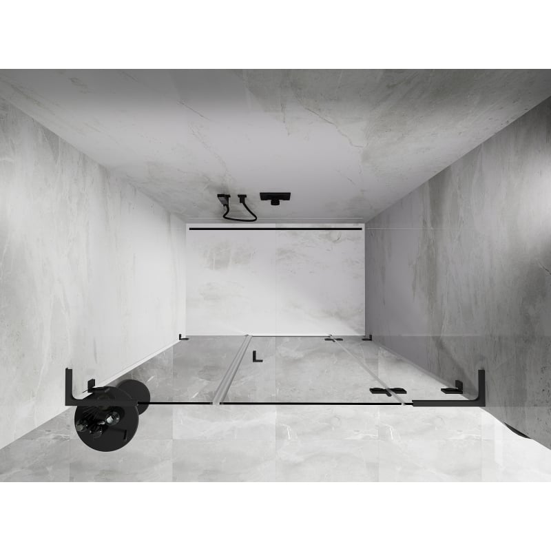 Mexen Lunar L drzwi prysznicowe uchylne prawe 135 cm, transparent, gun metal - 834SL-135-050-95-00-P