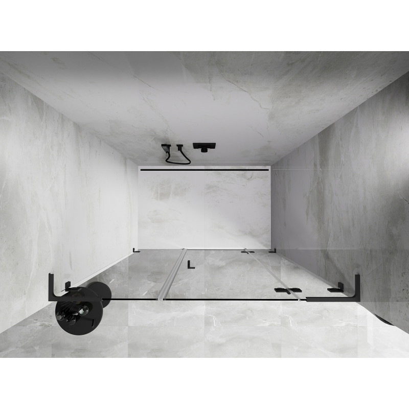 Mexen Lunar L drzwi prysznicowe uchylne prawe 145 cm, transparent, gun metal - 834SL-145-050-95-00-P