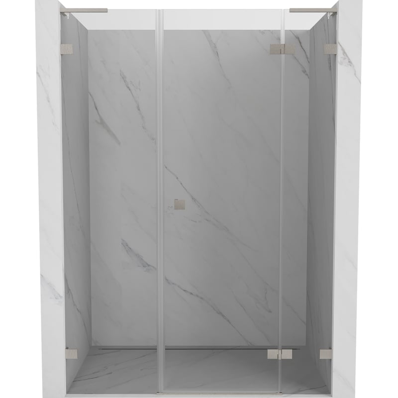 Mexen Lunar L drzwi prysznicowe uchylne prawe 125 cm, transparent, nikiel szczotkowany - 834SL-125-050-97-00-P