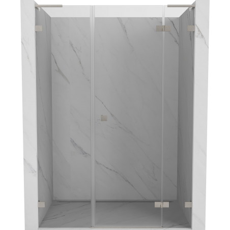 Mexen Lunar L drzwi prysznicowe uchylne prawe 160 cm, transparent, nikiel szczotkowany - 834SL-160-050-97-00-P