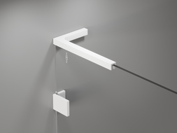 Mexen Lunar L parawan nawannowy 2-skrzydłowy lewy 100 x 150 cm, transparent, biały - 897L-100-100-20-00-L