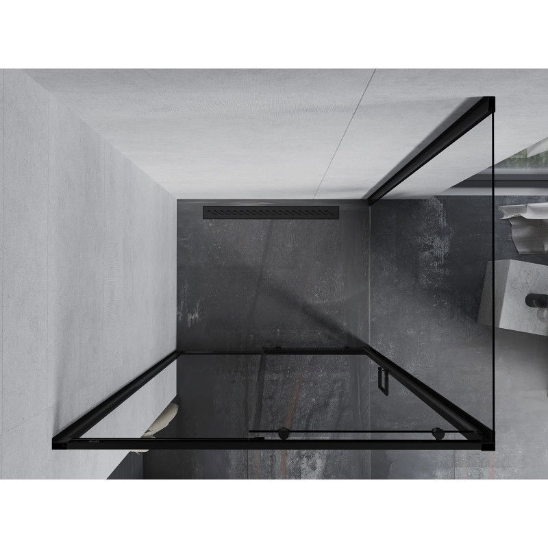 Mexen Apia kabina prysznicowa rozsuwana 135 x 80 cm, transparent, czarna - 840-135-080-70-00