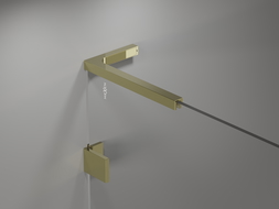 Mexen Lunar L parawan nawannowy 2-skrzydłowy lewy 110 x 150 cm, transparent, złoty - 897L-110-100-50-00-L