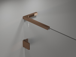 Mexen Lunar L parawan nawannowy 2-skrzydłowy prawy 120 x 150 cm, transparent, różowe złoto - 897L-120-100-60-00-P